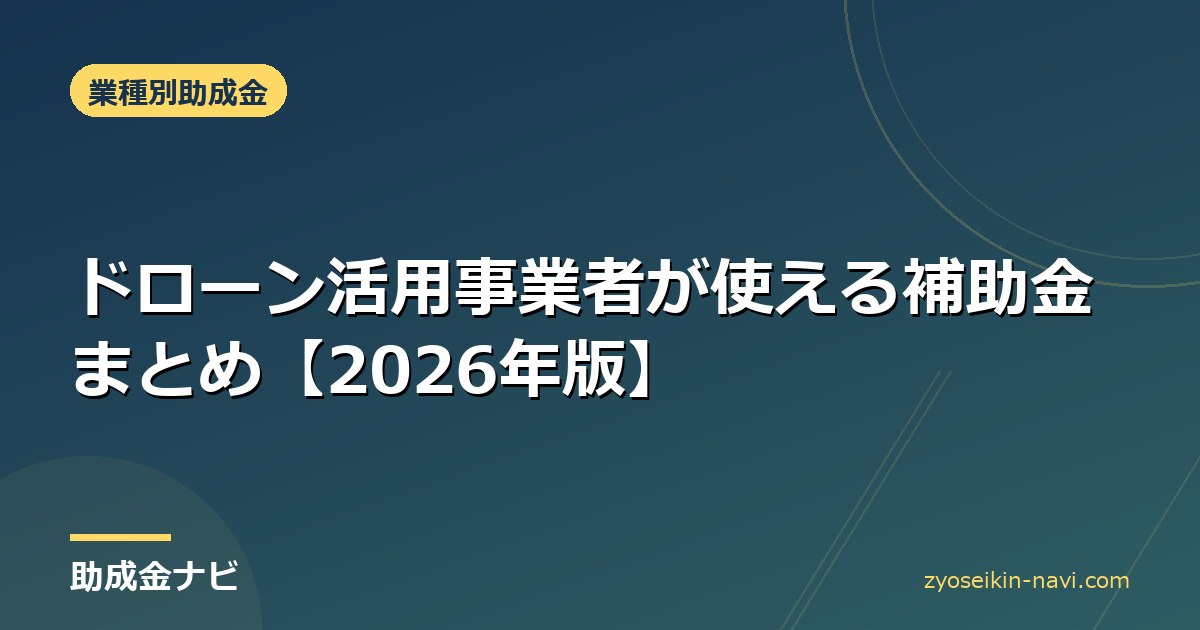 ドローン活用事業者が使える補助金まとめ【2026年版】